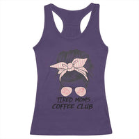 Tired Moms Coffee Club Racerback Tank Top Messy Bun Mom Life Coffee Lover