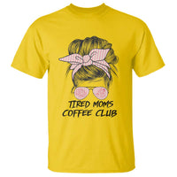 Tired Moms Coffee Club T Shirt Messy Bun Mom Life Coffee Lover