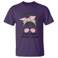 Tired Moms Coffee Club T Shirt Messy Bun Mom Life Coffee Lover