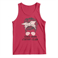 Tired Moms Coffee Club Tank Top Messy Bun Mom Life Coffee Lover