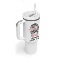 Tired Moms Coffee Club Tumbler With Handle Messy Bun Mom Life Coffee Lover