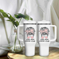 Tired Moms Coffee Club Tumbler With Handle Messy Bun Mom Life Coffee Lover