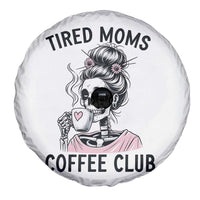 Tired Moms Coffee Club Spare Tire Cover Funny Skeleton Drinking Coffee Lover