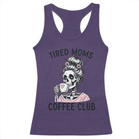 Tired Moms Coffee Club Racerback Tank Top Funny Skeleton Drinking Coffee Lover