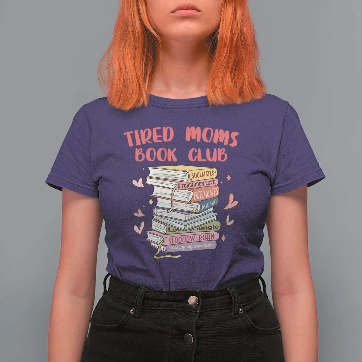 Tired Moms Book Club T Shirt For Women Funny Bookish
