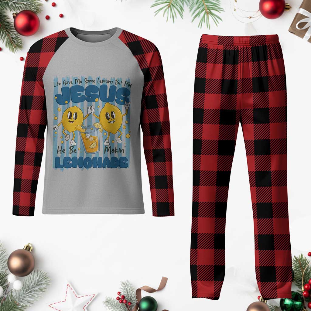 Jesus Lemonade Plaid Pajama Set Life Gave Me Some Lemons