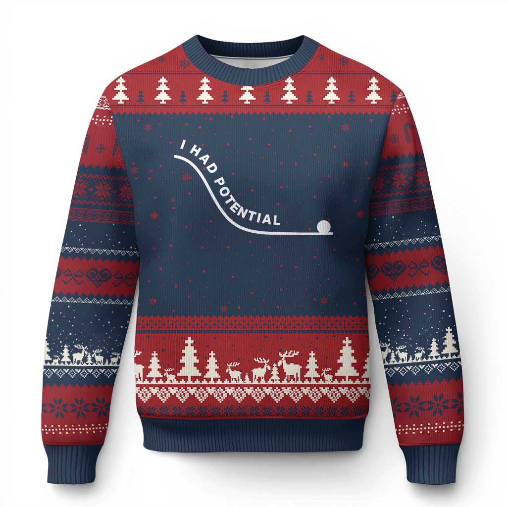I Had Potential Ugly Christmas Sweater Funny Sci-Fi Book Lover