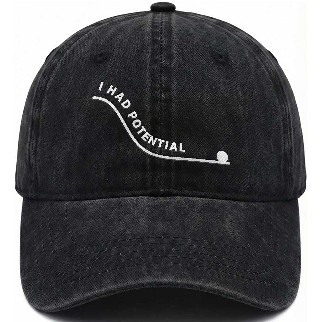 I Had Potential Washed Cotton Baseball Cap Funny Sci-Fi Book Lover
