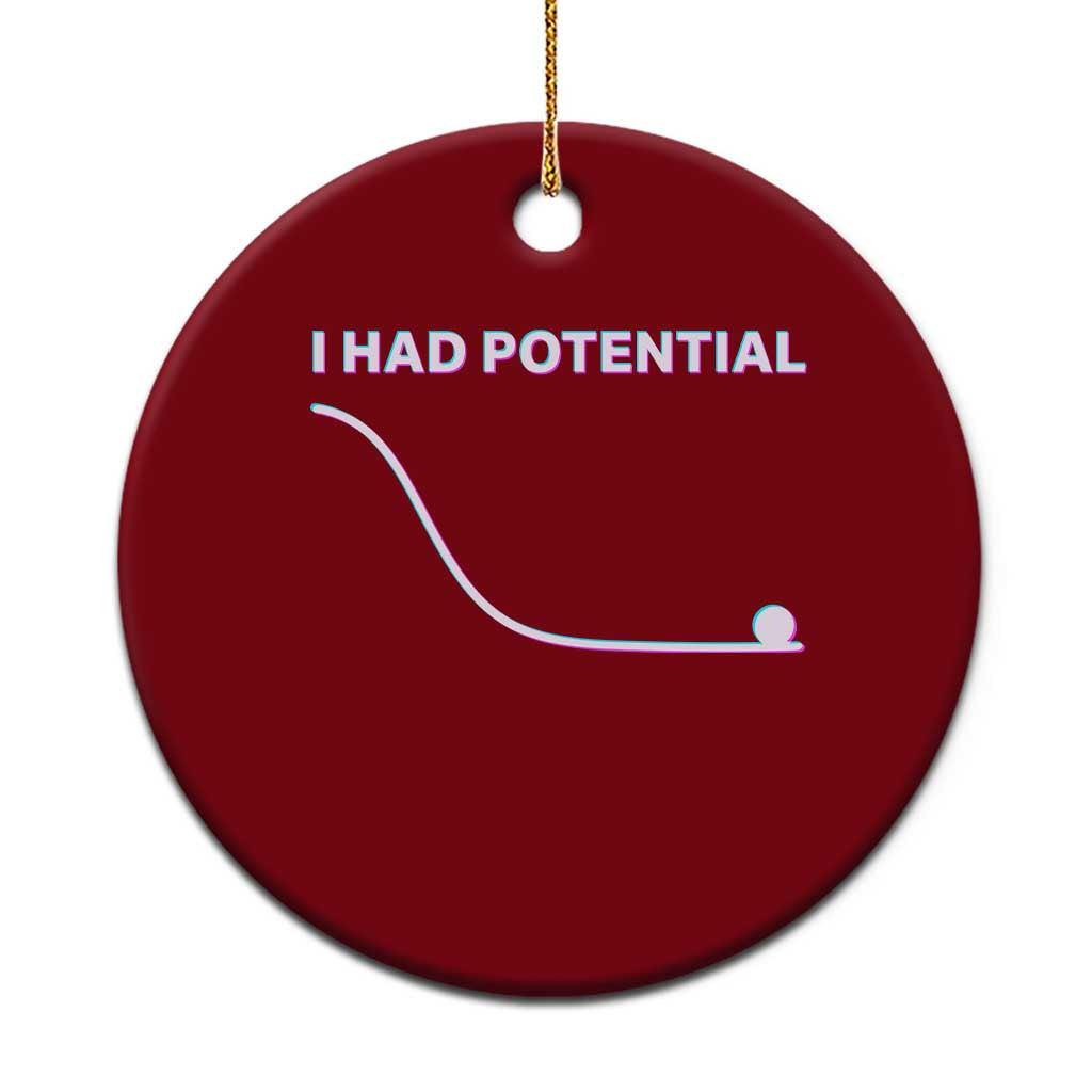 I Had Potential Ceramic Ornament Funny Physics Teacher Motivational Quote