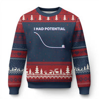 I Had Potential Ugly Christmas Sweater Funny Physics Teacher Motivational Quote