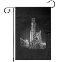 Funny Cat Selfie Lunar Mission 2026 Garden Flag