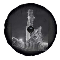 Funny Cat Selfie Lunar Mission 2026 Spare Tire Cover