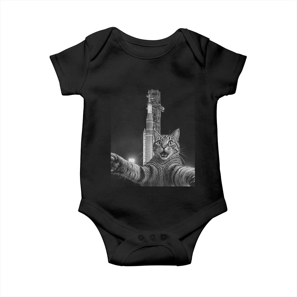 Funny Cat Selfie Lunar Mission 2026 Baby Onesie