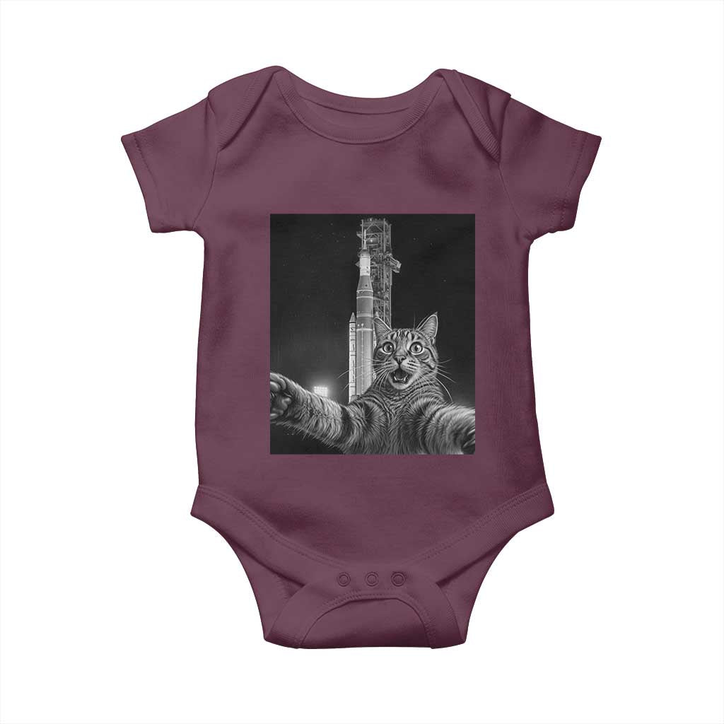 Funny Cat Selfie Lunar Mission 2026 Baby Onesie