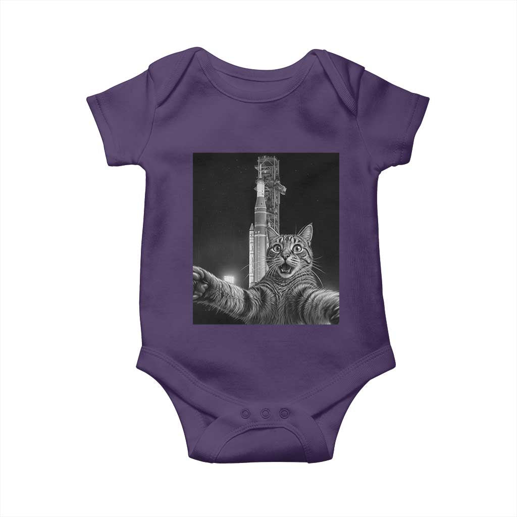 Funny Cat Selfie Lunar Mission 2026 Baby Onesie