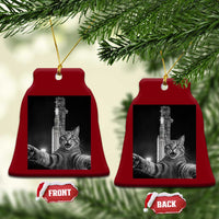 Funny Cat Selfie Lunar Mission 2026 Ceramic Ornament
