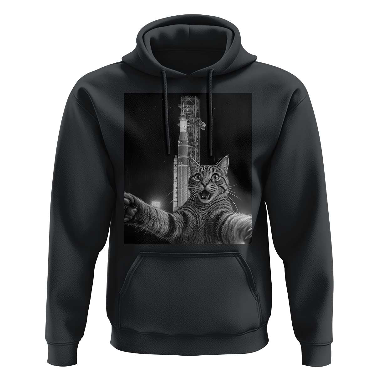 Funny Cat Selfie Lunar Mission 2026 Hoodie