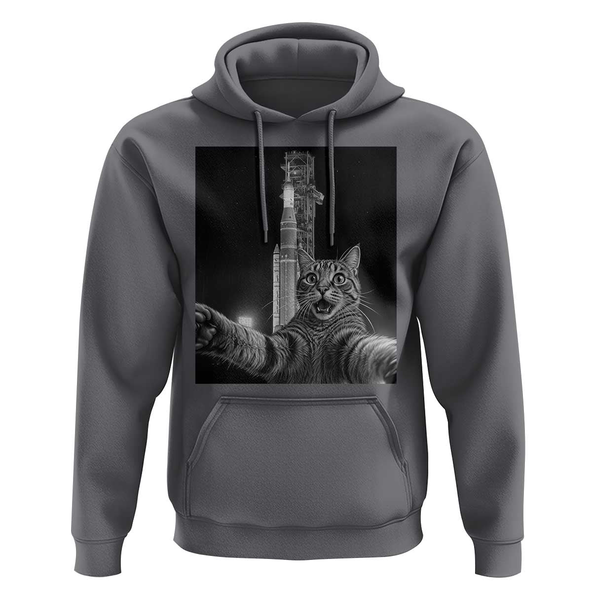 Funny Cat Selfie Lunar Mission 2026 Hoodie