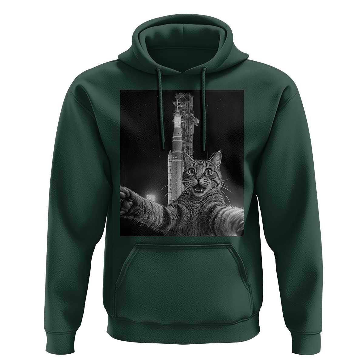 Funny Cat Selfie Lunar Mission 2026 Hoodie