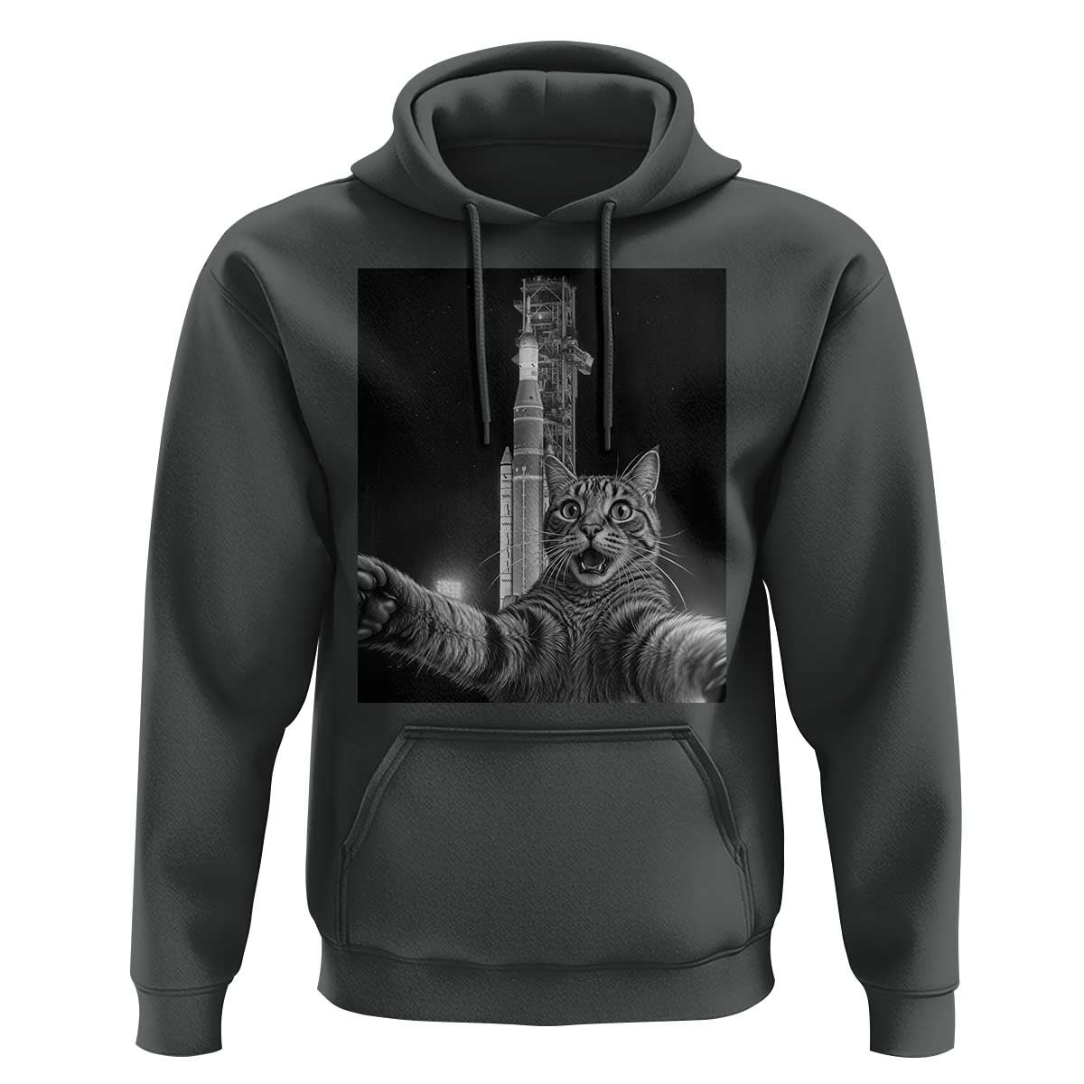 Funny Cat Selfie Lunar Mission 2026 Hoodie