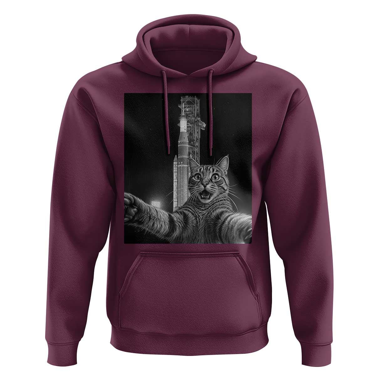 Funny Cat Selfie Lunar Mission 2026 Hoodie