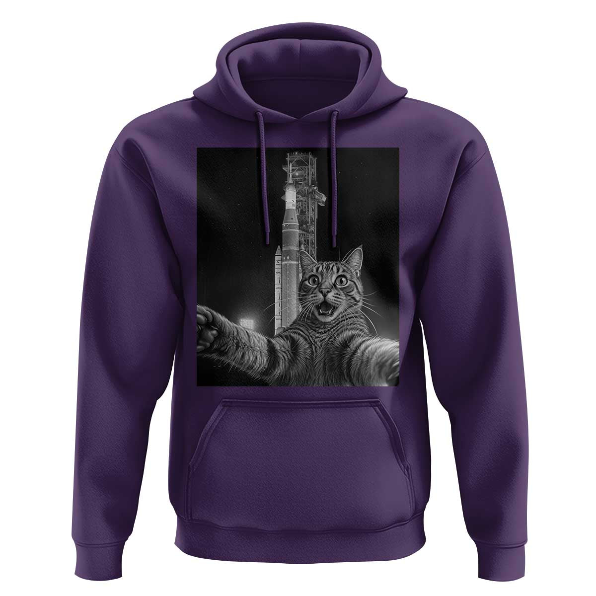 Funny Cat Selfie Lunar Mission 2026 Hoodie