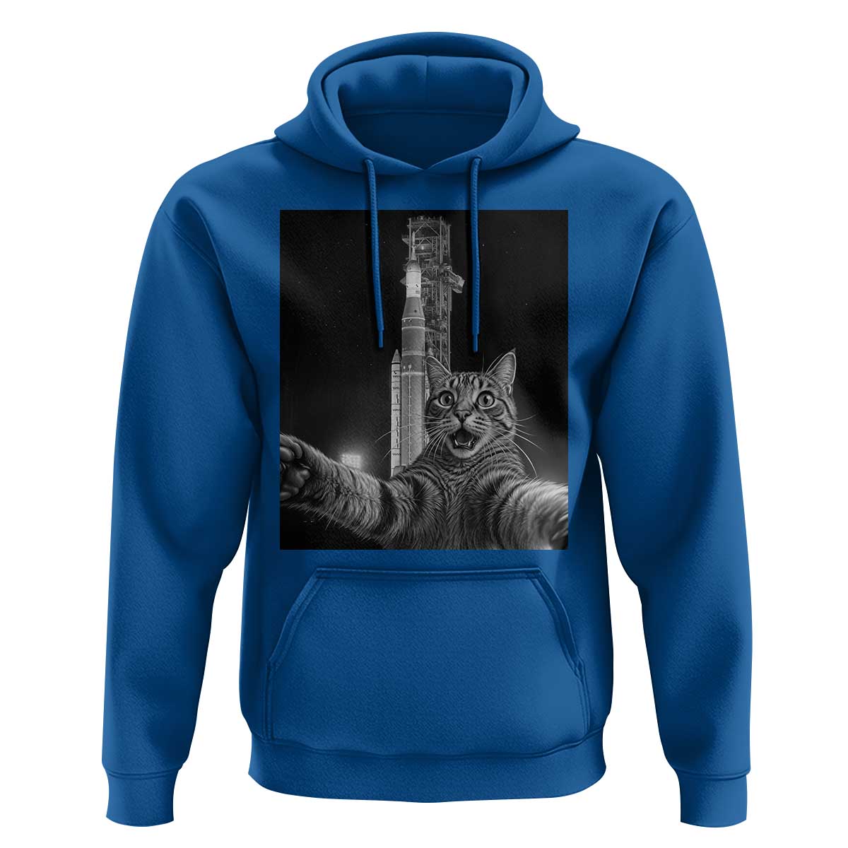 Funny Cat Selfie Lunar Mission 2026 Hoodie