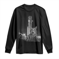 Funny Cat Selfie Lunar Mission 2026 Long Sleeve Shirt