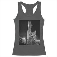 Funny Cat Selfie Lunar Mission 2026 Racerback Tank Top