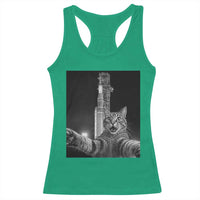 Funny Cat Selfie Lunar Mission 2026 Racerback Tank Top