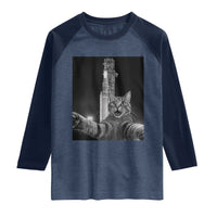 Funny Cat Selfie Lunar Mission 2026 Raglan Shirt