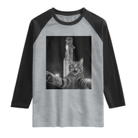 Funny Cat Selfie Lunar Mission 2026 Raglan Shirt