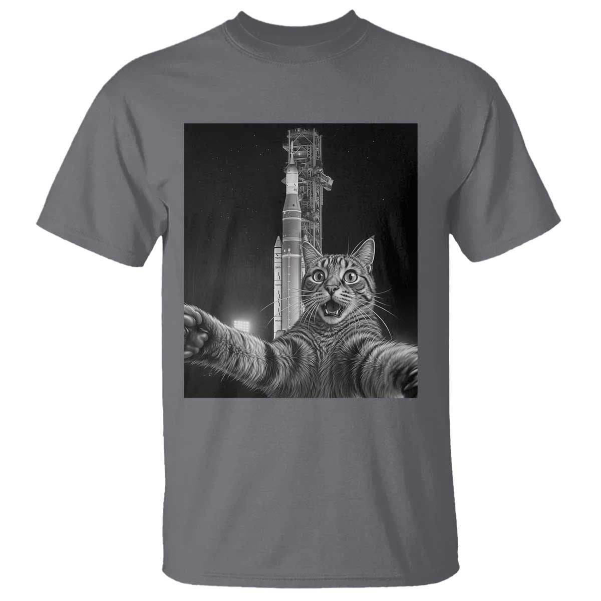Funny Cat Selfie Lunar Mission 2026 T Shirt