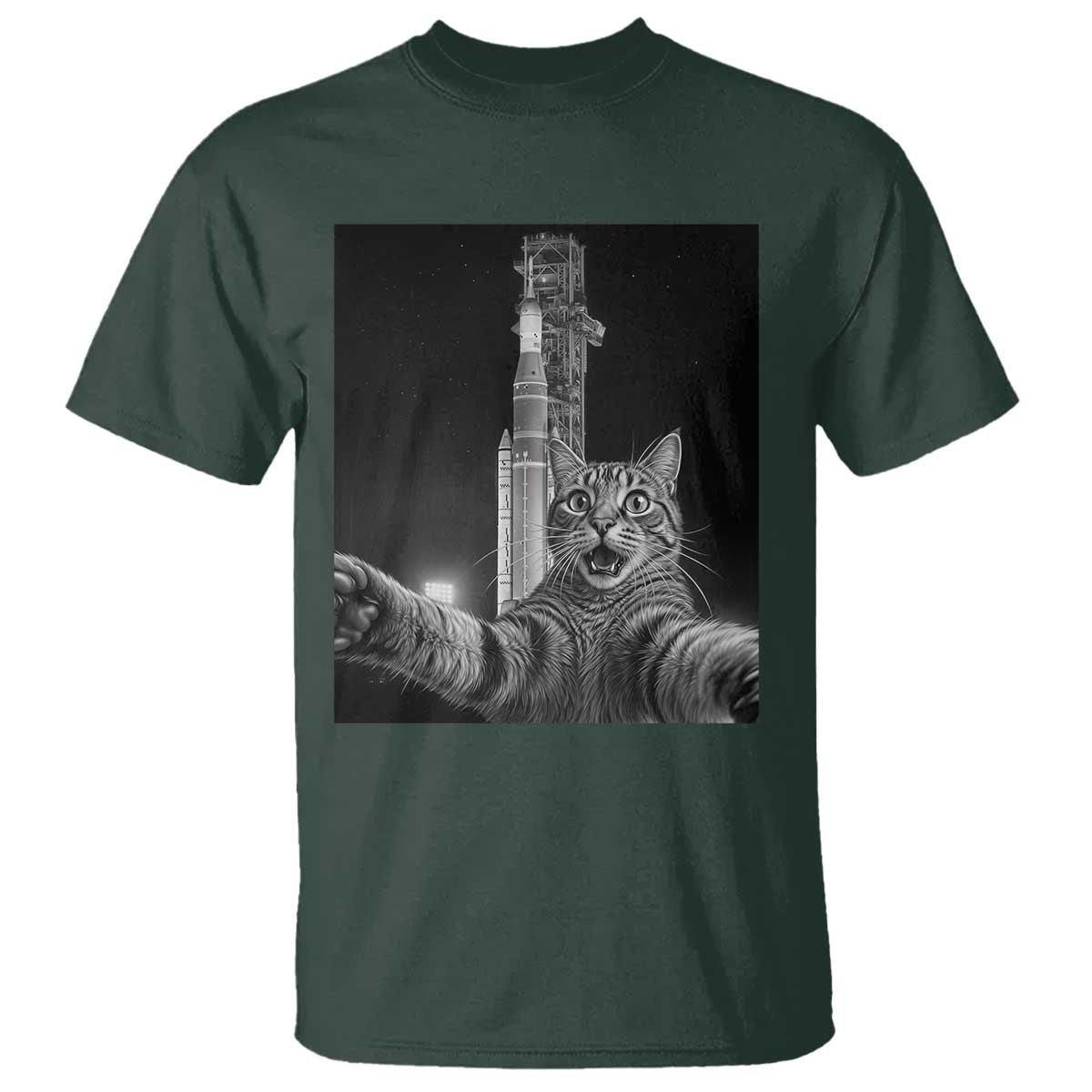 Funny Cat Selfie Lunar Mission 2026 T Shirt