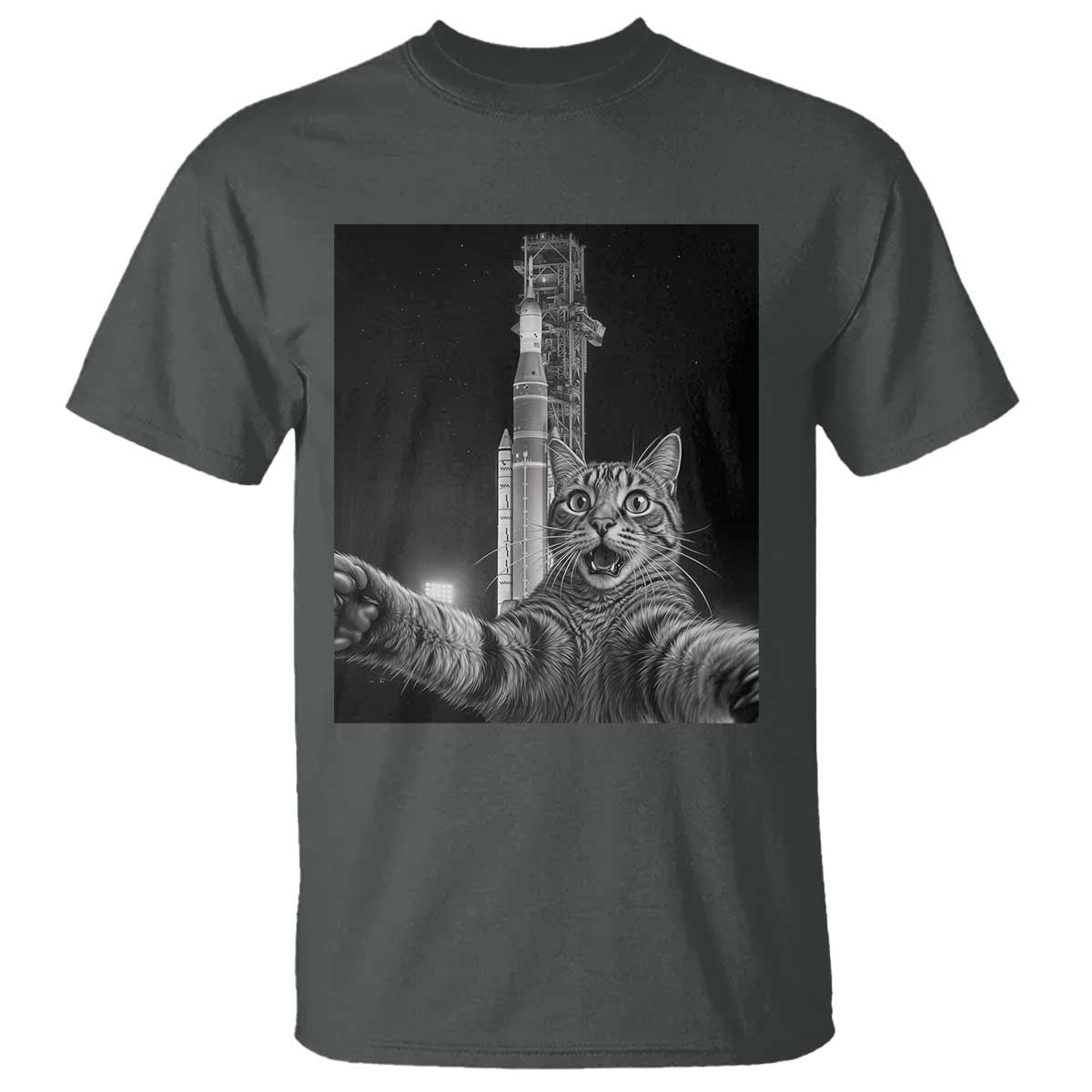 Funny Cat Selfie Lunar Mission 2026 T Shirt