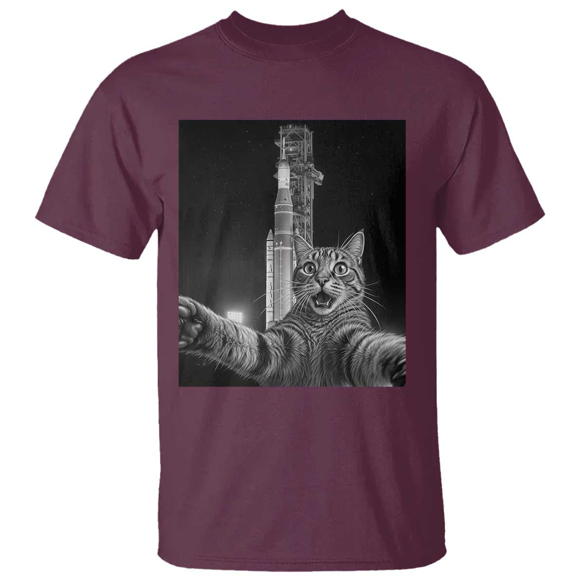 Funny Cat Selfie Lunar Mission 2026 T Shirt
