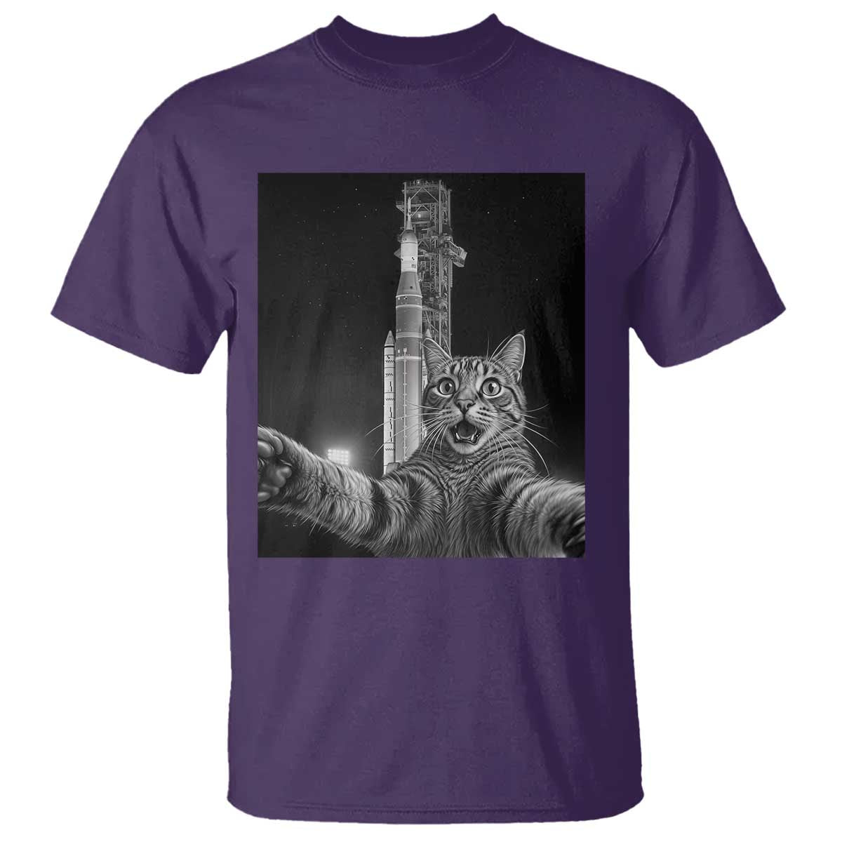 Funny Cat Selfie Lunar Mission 2026 T Shirt