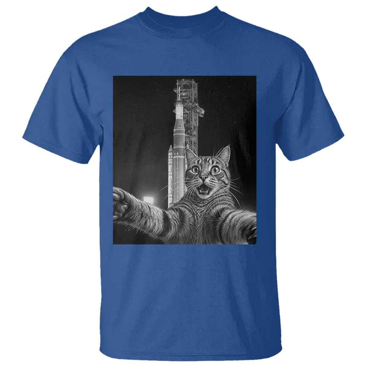 Funny Cat Selfie Lunar Mission 2026 T Shirt