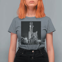 Funny Cat Selfie Lunar Mission 2026 T Shirt For Women