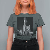 Funny Cat Selfie Lunar Mission 2026 T Shirt For Women