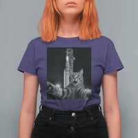 Funny Cat Selfie Lunar Mission 2026 T Shirt For Women