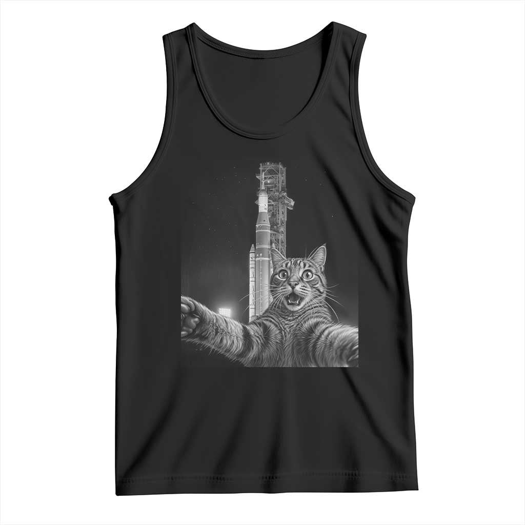 Funny Cat Selfie Lunar Mission 2026 Tank Top