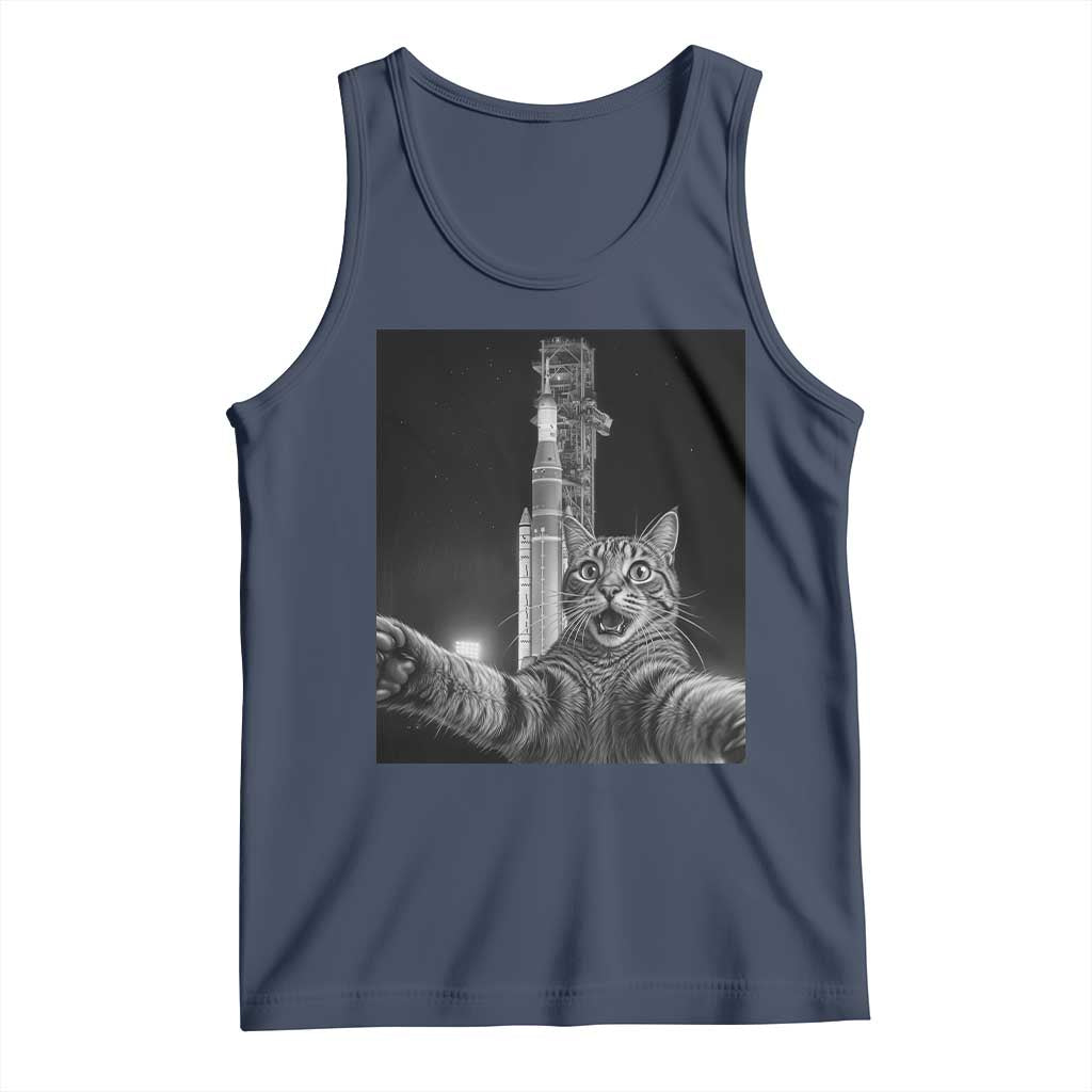 Funny Cat Selfie Lunar Mission 2026 Tank Top