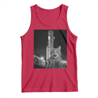 Funny Cat Selfie Lunar Mission 2026 Tank Top