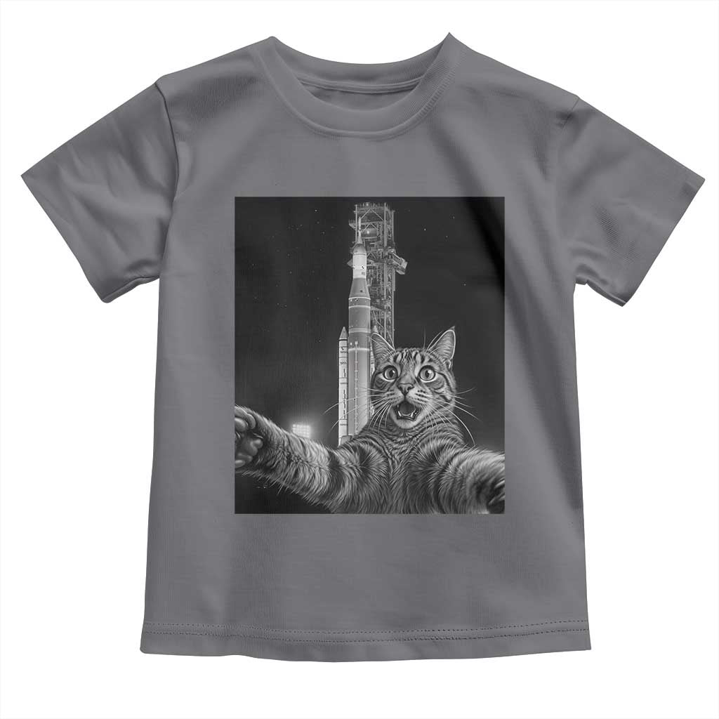 Funny Cat Selfie Lunar Mission 2026 Toddler T Shirt