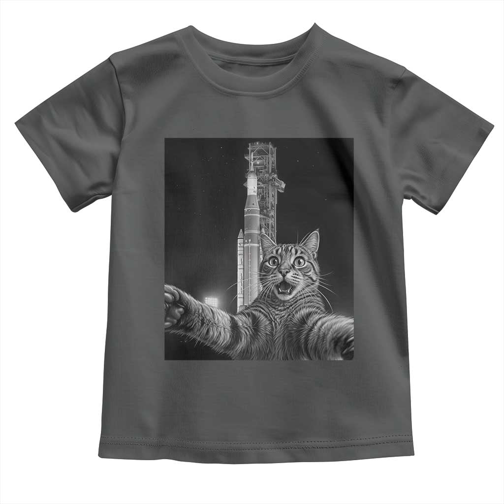 Funny Cat Selfie Lunar Mission 2026 Toddler T Shirt
