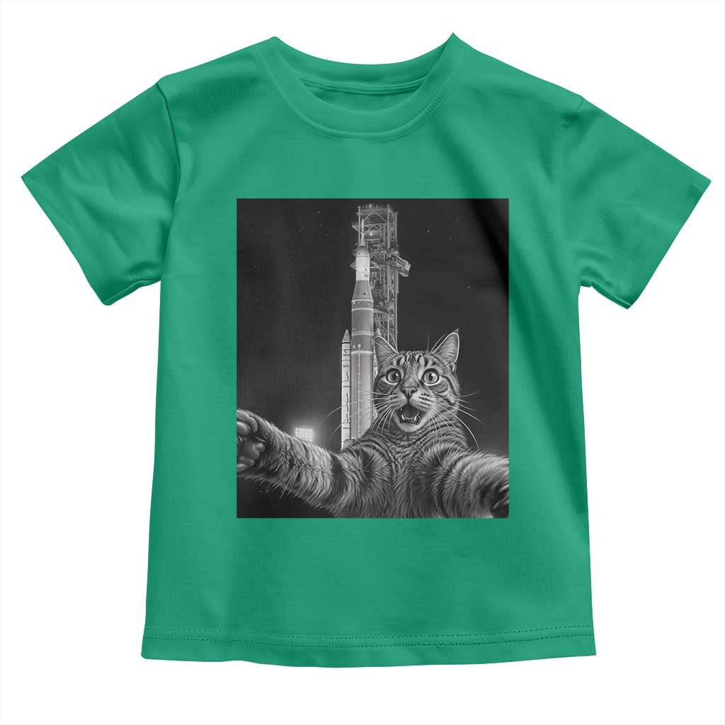 Funny Cat Selfie Lunar Mission 2026 Toddler T Shirt