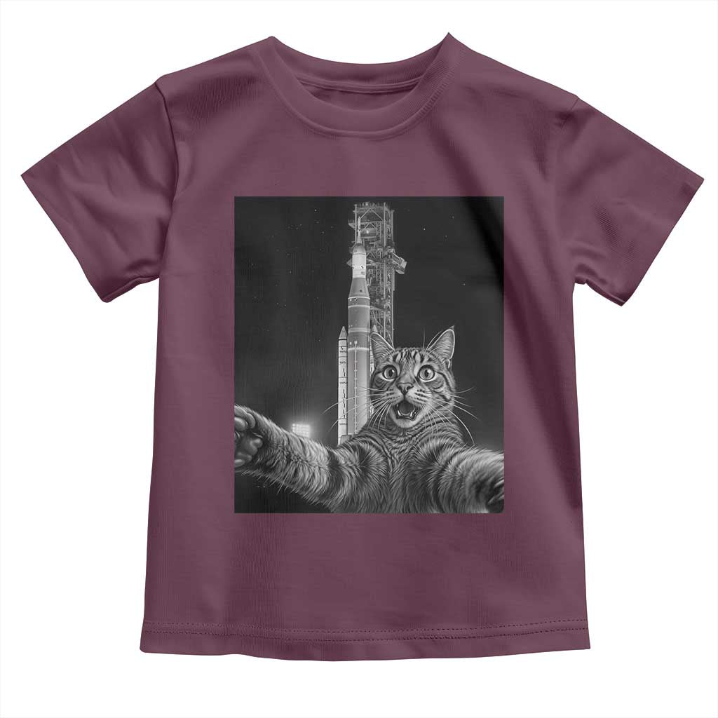 Funny Cat Selfie Lunar Mission 2026 Toddler T Shirt