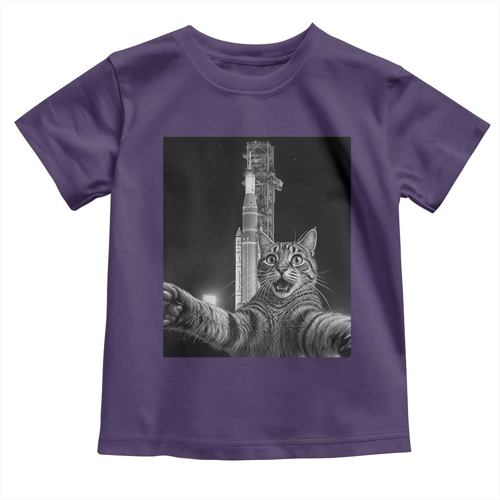 Funny Cat Selfie Lunar Mission 2026 Toddler T Shirt