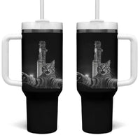 Funny Cat Selfie Lunar Mission 2026 Tumbler With Handle